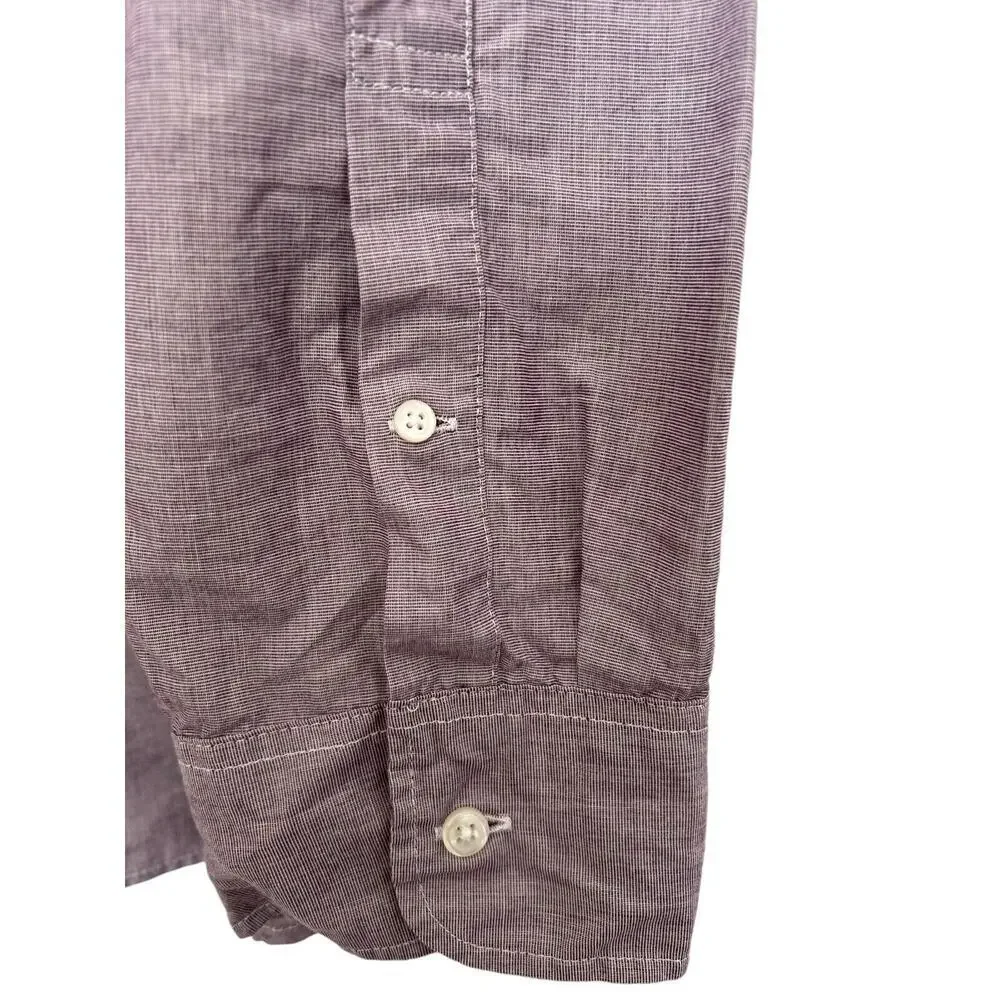J Crew‎ Shirt Mens XL Slim 100% Cotton Shirting Purple Long Sleeve Button Down